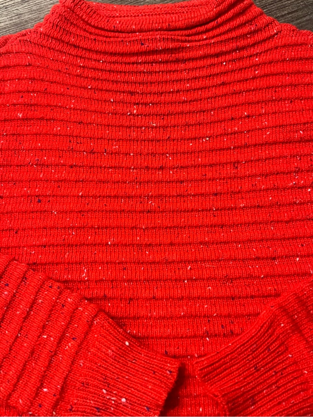 COURT & ROWE Red Ribbed Mock Neck Sweater Medium Ribbed Cozy Knit - Picture 4 of 8